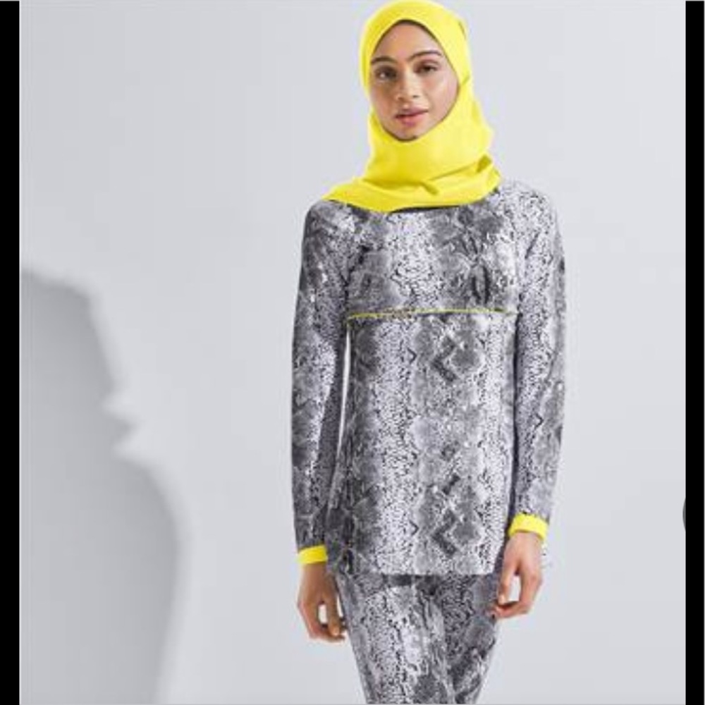 Sport illustrated swim pants and Burkini  top. Monotone snake